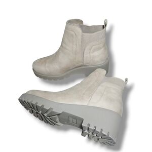 Dominique Nicole Faux Suede Elastic Goring Ankle Boots - US 10 W Chunky Chelsea